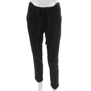Hotel Particulier Women Ankle Pants Black Polyester Blend Drawstring Size S